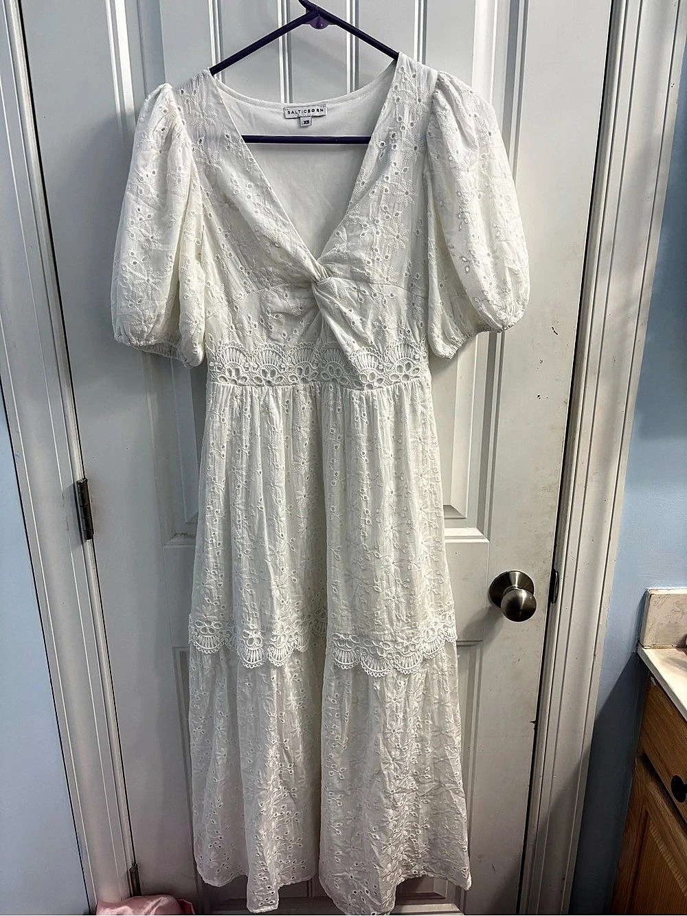 Balticborn Eyelet Maxi Dress in White Size XS Like New